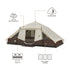 Core 10 Person Lighted Instant Pyramid Tent 16 x 9 ft, Family Cabin Tent with Built-In LED Lights