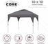 Core 10 x 10 Instant Camping Canopy - Spacious and Portable Shade Shelter