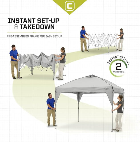Core 10 x 10 Instant Camping Canopy - Spacious and Portable Shade Shelter