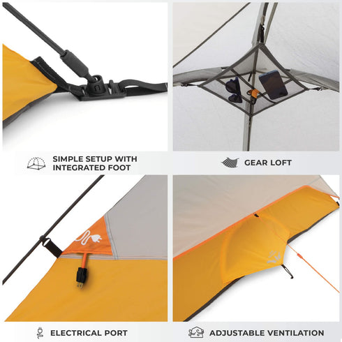 Core 3 Person Dome Tent 7 x 7 ft, Lightweight Camping Tent with H2O Block Weather Protection and Mesh Ceiling