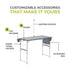 Core 4 Foot Outdoor Folding Table with FlexRail – Adjustable and Portable Table with Integrated Gear Storage