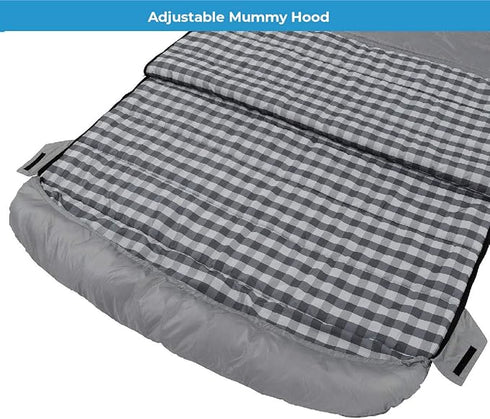 Core 40 Degree Queen Cool Climate Sleeping Bag - Comfortable Bag for Two