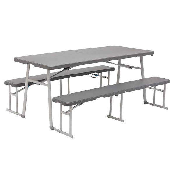 CORE 6 Foot Picnic Table 3-in-1 Combo, a versatile, space-saving table that converts into three different configurations for outdoor dining.