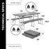 Core 6 Foot Picnic Table 3 - in - 1 Combo - Versatile and Space - Saving Design