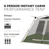 Core 6 Person Instant Cabin Performance Tent - Durable and Reliable Shelter