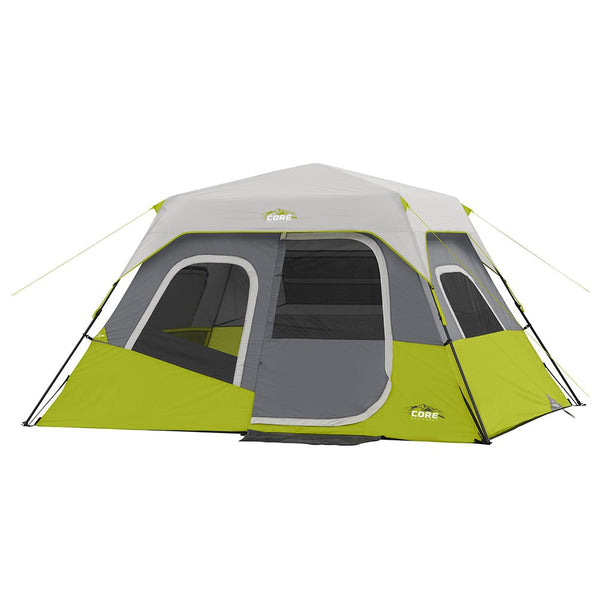CORE 6 Person Instant Cabin Tent (11 x 9), a family tent featuring effortless, rapid assembly.