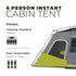 Core 6 Person Instant Cabin Tent 11 x 9 - Effortless Assembly for Families