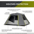 Core 6 Person Instant Cabin Tent with Full Rainfly - Weatherproof Protection
