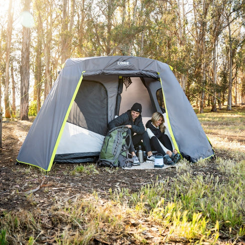 Core 6 Person Instant Cabin Tent with Full Rainfly - Weatherproof Protection