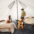 Core 6 Person Lighted Bell Tent 13 x 12 ft, Family Camping Tent with Built-In String Lights and Steel Poles