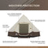 Core 6 Person Lighted Bell Tent 13 x 12 ft, Family Camping Tent with Built-In String Lights and Steel Poles