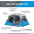 Core 6 Person Lighted Instant Cabin Tent 11 x 9 - Built - In Lighting for Convenience