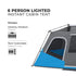 Core 6 Person Lighted Instant Cabin Tent 11 x 9 – Built - In Lighting for Convenience, Quick Setup