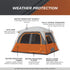 Core 6 Person Straight Wall Cabin Tent 10 x 9 – Family - Friendly Cabin Tent with Maximum Headroom