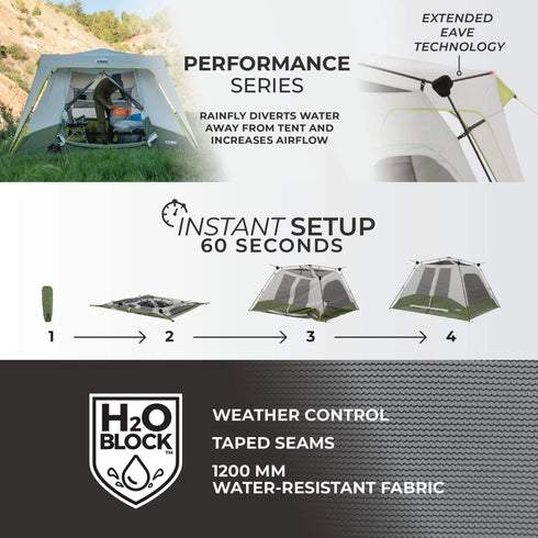 Core 6 Persons Instant Cabin Performance Tent – Durable and Reliable Shelter, Enhanced Weather Protection