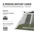 Core 6 Persons Instant Cabin Performance Tent – Durable and Reliable Shelter, Enhanced Weather Protection