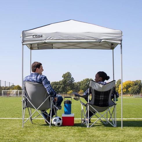 Core 6 x 4 Instant Canopy with Half Sun Wall – Compact Shade Solution with Added Sun Protection