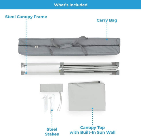 Core 6 x 4 Instant Canopy with Half Sun Wall – Compact Shade Solution with Added Sun Protection