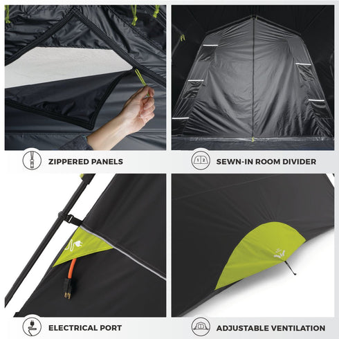 Core 9 Person Instant Blockout Dome Tent - Light - Blocking Family Tent