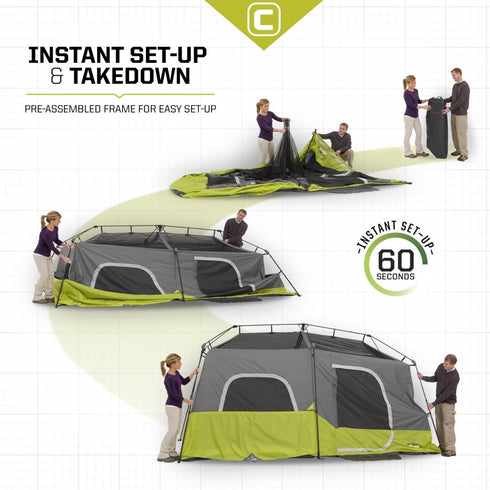 Core 9 Person Instant Cabin Tent 14 x 9 - Spacious and Convenient Cabin Tent