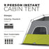Core 9 Person Instant Cabin Tent 14 x 9 - Spacious and Convenient Cabin Tent