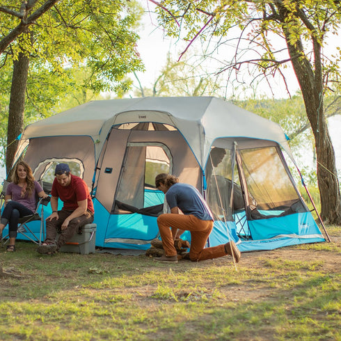 Core 9 Person Lighted Instant Cabin Tent 14 x 9 - Illuminated Family Tent