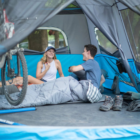 Core 9 Persons Lighted Instant Cabin Tent 14 x 9 – Illuminated Family Tent with Built - In LED Lighting
