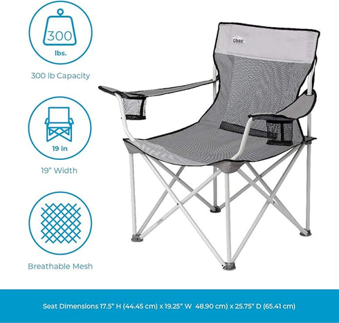 Core Mesh Quad Camping Chair - Lightweight and Airy Folding Chair