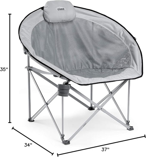 Core Oversized Mesh Round Outdoor Chair - Ventilated and Roomy Seating