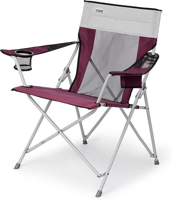 CORE Tension Outdoor Folding Chair, a compact, supportive chair with a taut fabric design for comfort.