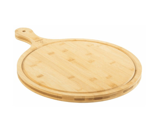 Cozze Bamboo Pizza Board with Handle 350 x 20 mm - Portable and Functional Design