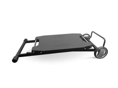 Cozze Foldable Outdoor Table, Black Powder Coated Steel Cooking Table with Wheels and Tool Hooks for Pizza Ovens