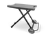 Cozze Foldable Outdoor Table, Black Powder Coated Steel Cooking Table with Wheels and Tool Hooks for Pizza Ovens