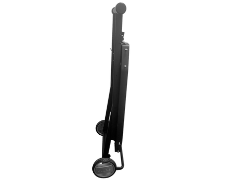 Cozze Foldable Outdoor Table, Black Powder Coated Steel Cooking Table with Wheels and Tool Hooks for Pizza Ovens