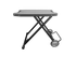 Cozze Foldable Outdoor Table, Black Powder Coated Steel Cooking Table with Wheels and Tool Hooks for Pizza Ovens