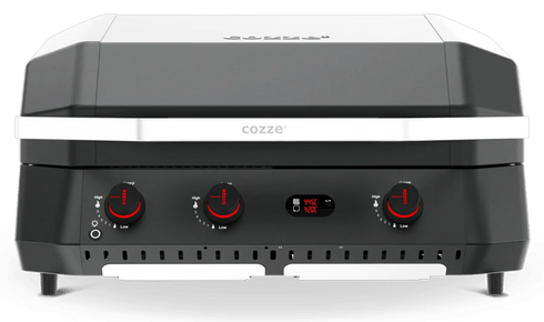 Cozze G-800 Combo Plancha Grill with Lid, 3 Burner 9.5 kW Gas Grill and Griddle with Two Digital Thermometers