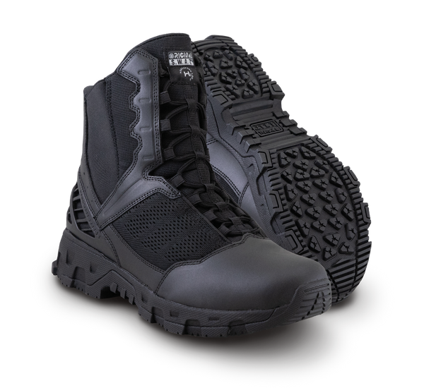 Original S.W.A.T. Alpha Freedom 8 inch hands free tactical boot in black, boot and sole view