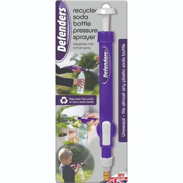 Defenders Recycled Soda Bottle Pressure Sprayer, Universal Pump Sprayer Top That Fits Plastic Drinks Bottles