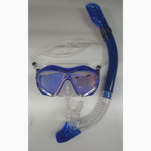 Diving Mask and Snorkel Set ST3500 in Purple, Tempered Glass Swim Mask with Splash Guard Snorkel