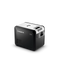 Dometic CFX3 25 compressor fridge freezer, black and grey, front angle with lid closed