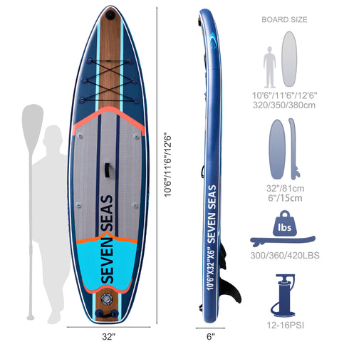 Ethereal Glide Inflatable Stand Up Paddle Board, iSUP Package with Paddle, Pump, Leash and Dry Bag