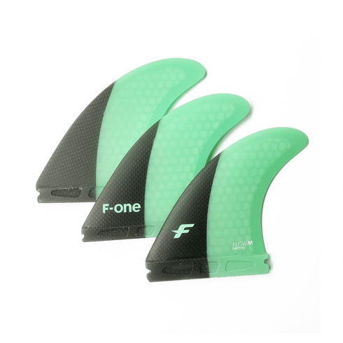 F-One Flow Carbon Thruster Fin Set, RTM Kite Surfboard Fins with Carbon Strip for Speed and Controlled Flex