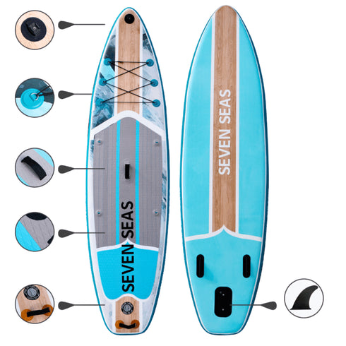 Flame Inflatable Stand Up Paddle Board, iSUP Package with Paddle, Pump, Leash and Dry Bag