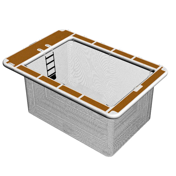 Floating Swimming Pool for Yachts, Inflatable Sea Pool with EVA Floor, Net, Ladder and Electric Pump