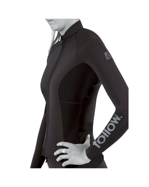 Follow Atlantis Women's FZ Wetty Top, Front Zip Neoprene Top with B-Lock Stretch Seams for Wake and Surf