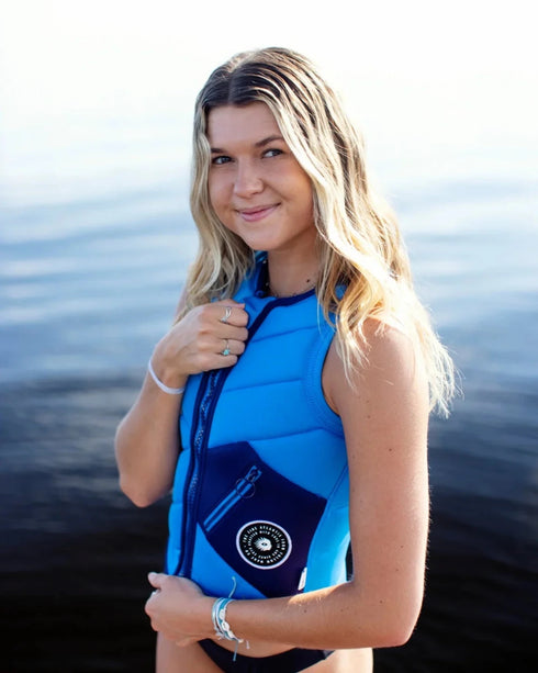 Follow Atlantis Women's Impact Vest, Stretch Neoprene Wakeboard Vest with Chest Pocket and TrueFit Liner