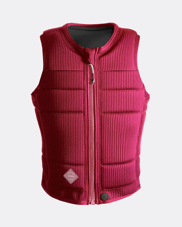 Follow Cord Women's Impact Vest, Corduroy Neoprene Wakeboard Vest with Segmented Design and TrueFit Liner