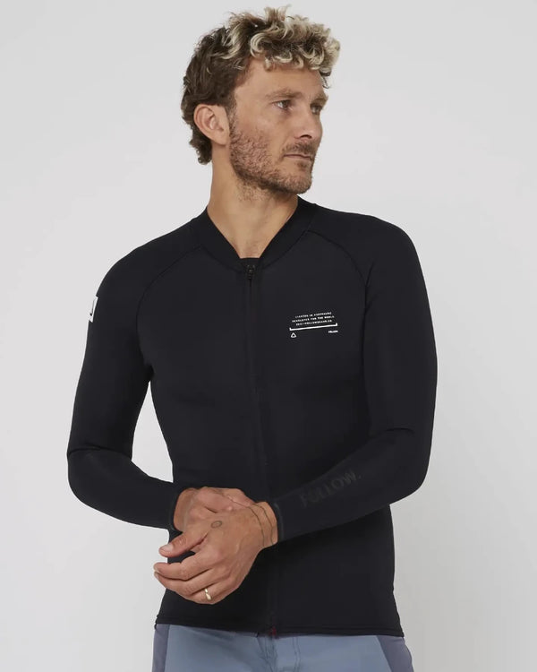 Follow FZ 1mm Men's Wetty Top, Front Zip Neoprene Top with B-Lock Stretch Seams and Quick Dry Lining