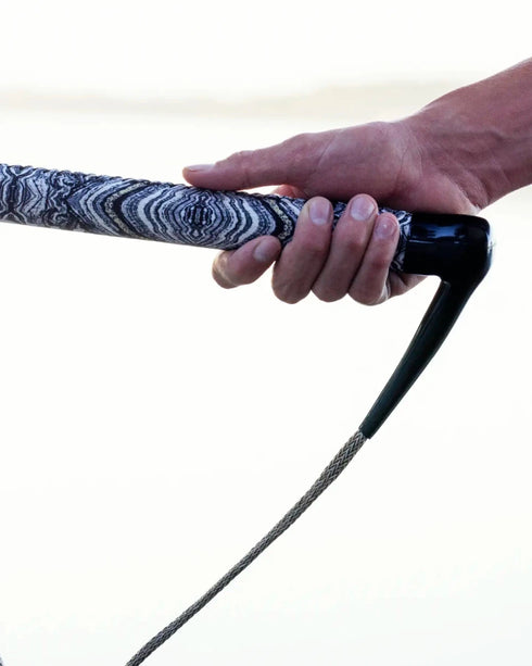 Follow Pro Wakeboard Handle Gold Circle, 15 Inch Bar with Narrow Suede Grip and Dyneema Handle Line