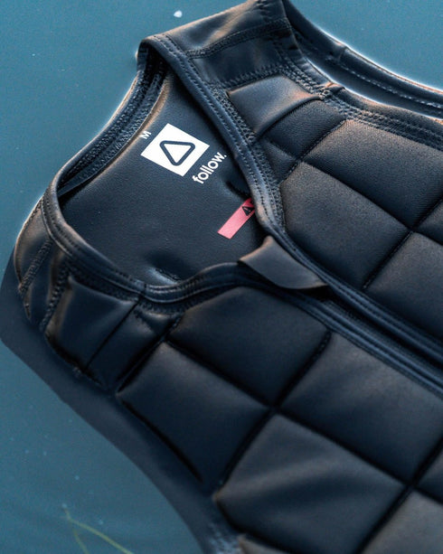 Follow RD Impact Vest Black, Wakeboard Impact Vest with Featherweight Foam and YKK Aquaguard Zip